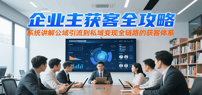 企业主获客全攻略，系统讲解公域引流到私域变现全链路的获客体系-叮当猫聊项目