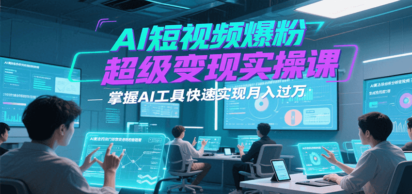 AI短视频爆粉超级变现实操课，掌握AI工具快速实现月入过万-叮当猫聊项目